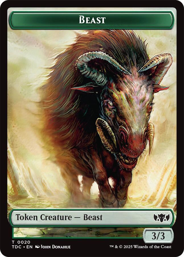 Beast // Treasure Double-Sided Token 20 // 16 card from Commander: Tarkir: Dragonstorm