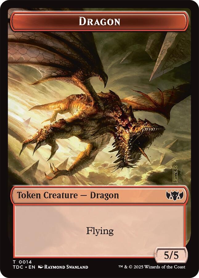 Dragon (0014) // Treasure Double-Sided Token 14 // 16 card from Commander: Tarkir: Dragonstorm