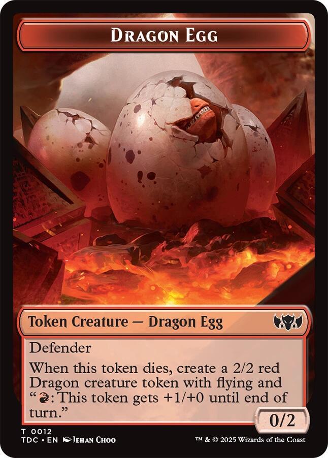 Dragon Egg // Dragon Double-Sided Token 12 // 13 card from Commander: Tarkir: Dragonstorm