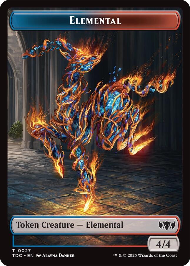 Elemental (0027) // Monk Double-Sided Token 27 // 3 card from Commander: Tarkir: Dragonstorm