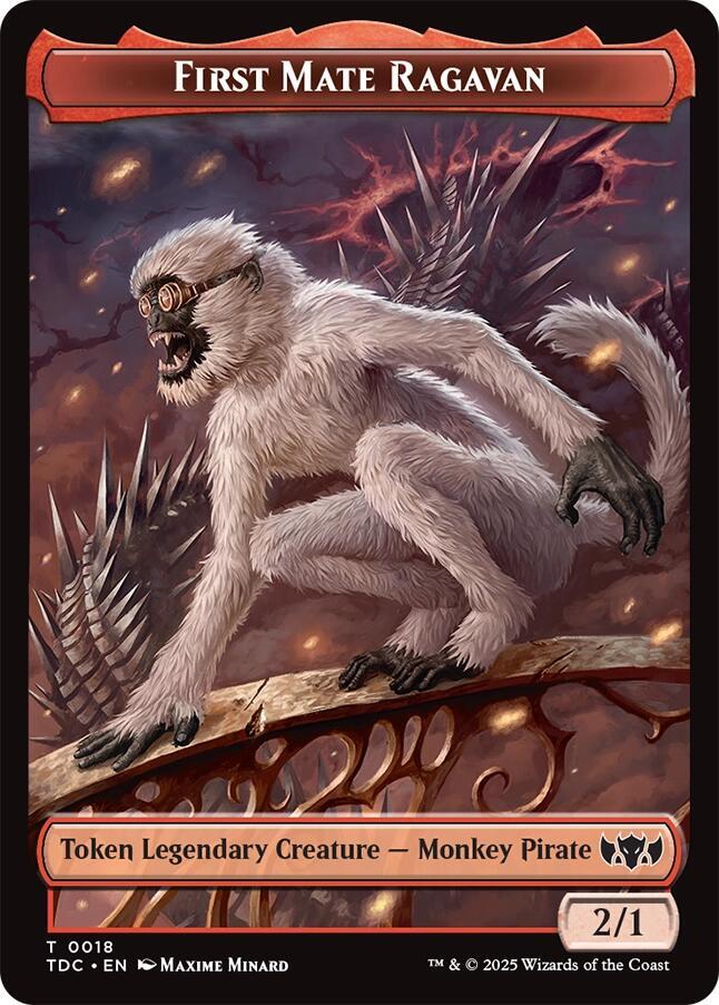 First Mate Ragavan // Treasure Double-Sided Token 18 // 16 card from Commander: Tarkir: Dragonstorm