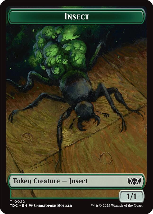Insect (0022) // Zombie Druid Double-Sided Token 22 // 10 card from Commander: Tarkir: Dragonstorm