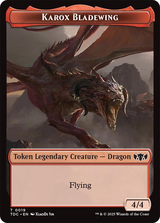 Karox Bladewing // Copy Double-Sided Token 19 // 1 card from Commander: Tarkir: Dragonstorm