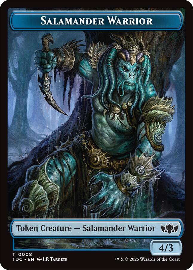 Salamander Warrior // Zombie Druid Double-Sided Token 8 // 10 card from Commander: Tarkir: Dragonstorm