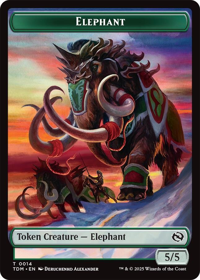 Elephant // Treasure  Double-Sided Token 14 // 16 card from Tarkir: Dragonstorm