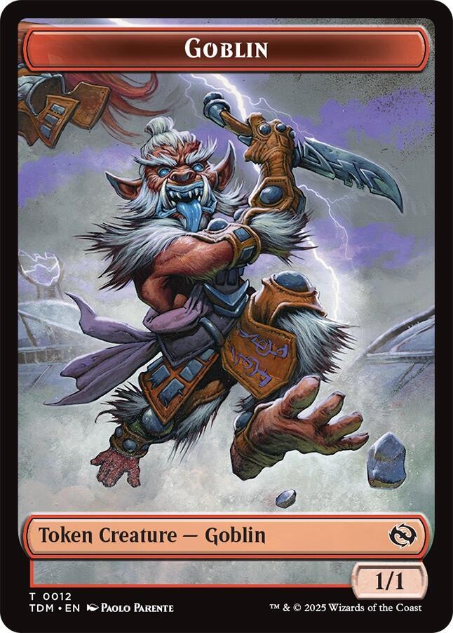 Goblin // Warrior Double-Sided Token 12 // 13 card from Tarkir: Dragonstorm