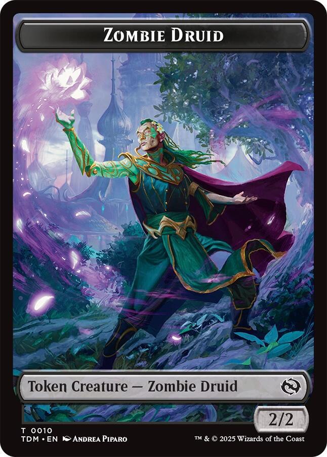 Zombie Druid // Treasure Double-Sided Token 10 // 16 card from Tarkir: Dragonstorm