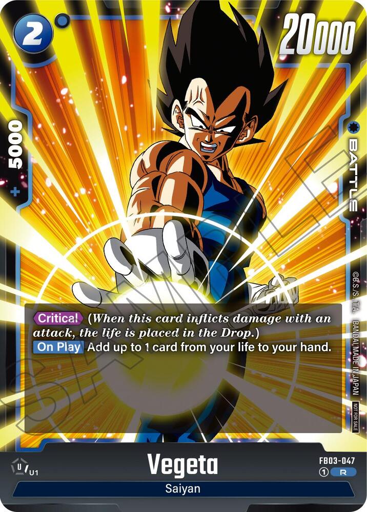 Vegeta (Limited Pack 01) FB03-047 card from Tournament and Championship Promos