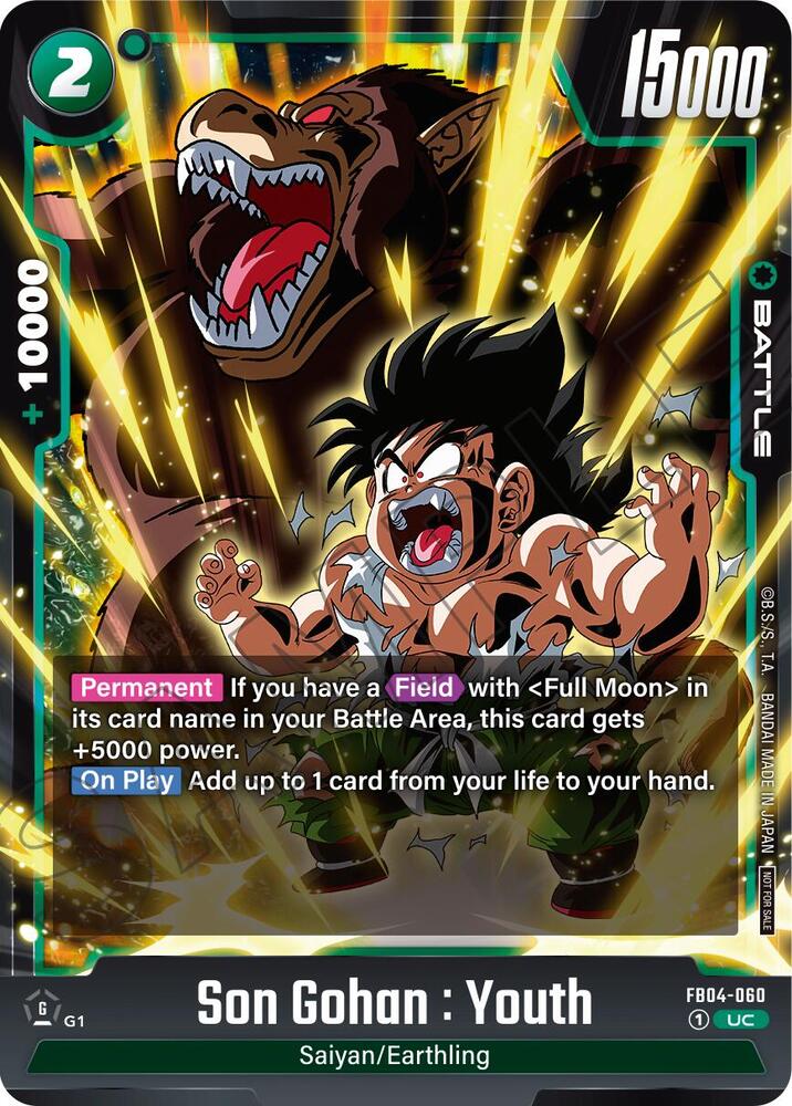 Son Gohan : Youth (Limited Pack 01) FB04-060 card from Tournament and Championship Promos