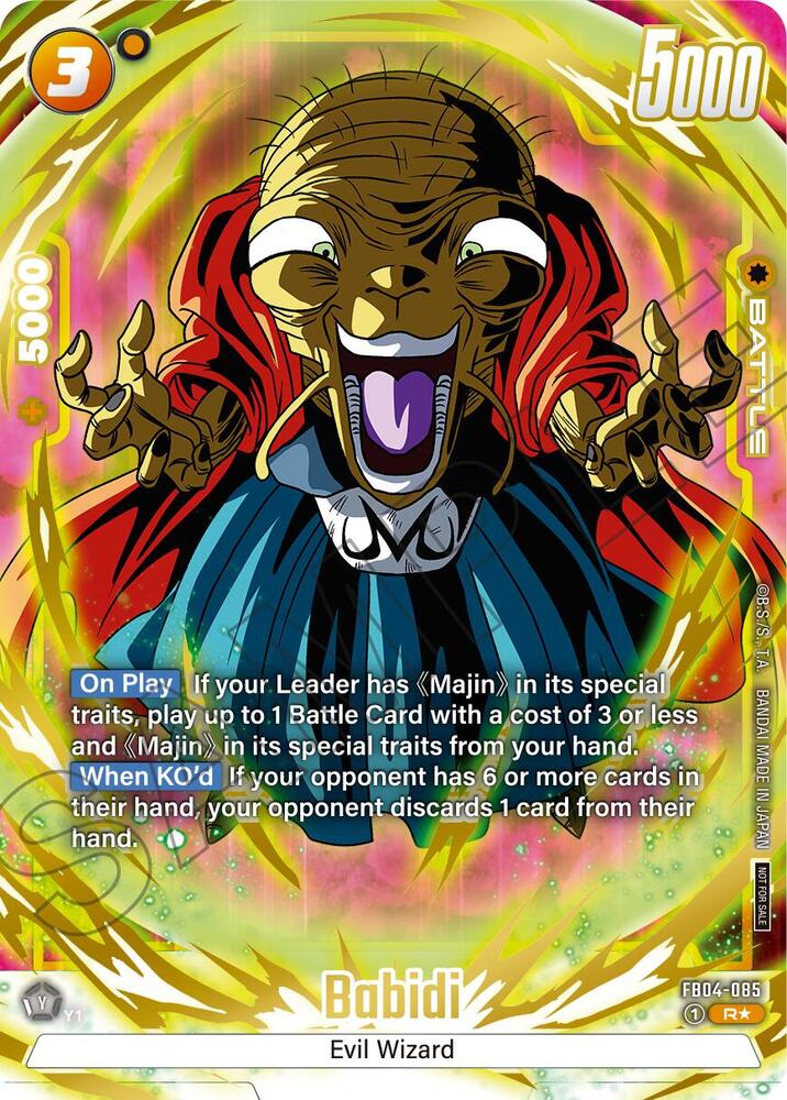 Babidi (Alternate Art) (Limited Pack 01) FB04-085 card from Tournament and Championship Promos
