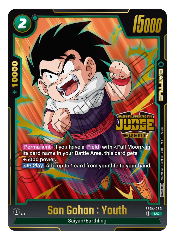 Son Gohan : Youth (Judge Pack (Event Judge) 03) FB04-060 card from Tournament and Championship Promos