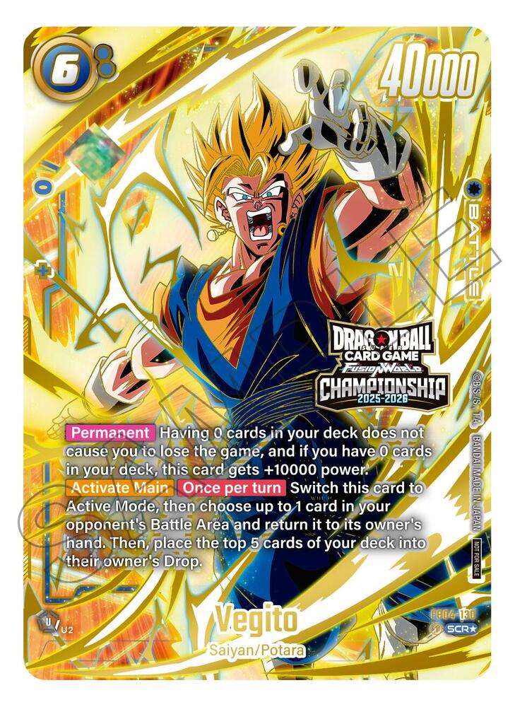 Vegito (Alternate Art) FB04-130 card from Fusion World Promotion Cards and Packs