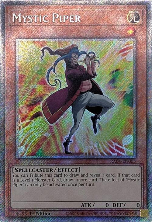 Mystic Piper (Platinum Secret Rare) RA04-EN005 card from Quarter Century Stampede