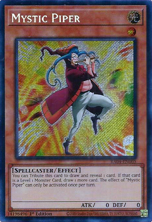 Mystic Piper (Secret Rare) RA04-EN005 card from Quarter Century Stampede