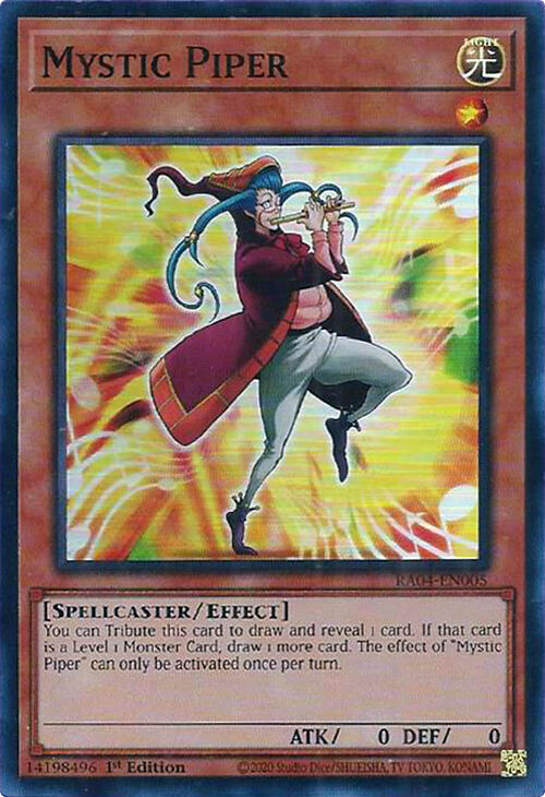 Mystic Piper RA04-EN005 card from Quarter Century Stampede