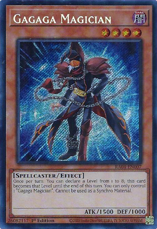 Gagaga Magician (Secret Rare) RA04-EN007 card from Quarter Century Stampede