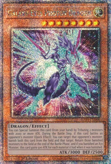 Galaxy-Eyes Photon Dragon (New Art) (Quarter Century Secret Rare) RA04-EN008 card from Quarter Century Stampede