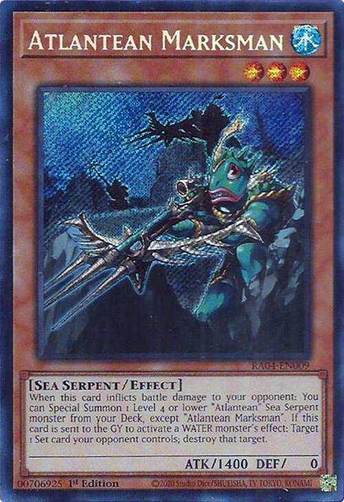 Atlantean Marksman (Secret Rare) RA04-EN009 card from Quarter Century Stampede