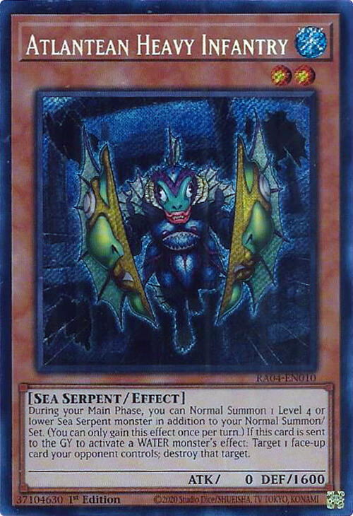 Atlantean Heavy Infantry (Secret Rare) RA04-EN010 card from Quarter Century Stampede