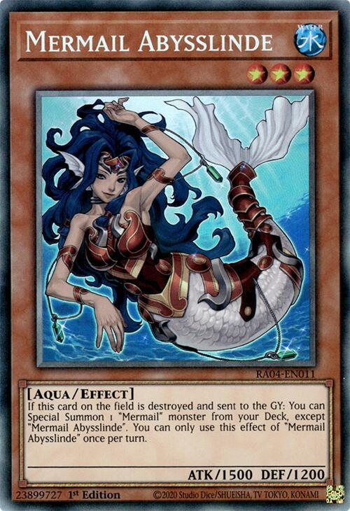 Mermail Abysslinde (PCR) RA04-EN011 card from Quarter Century Stampede