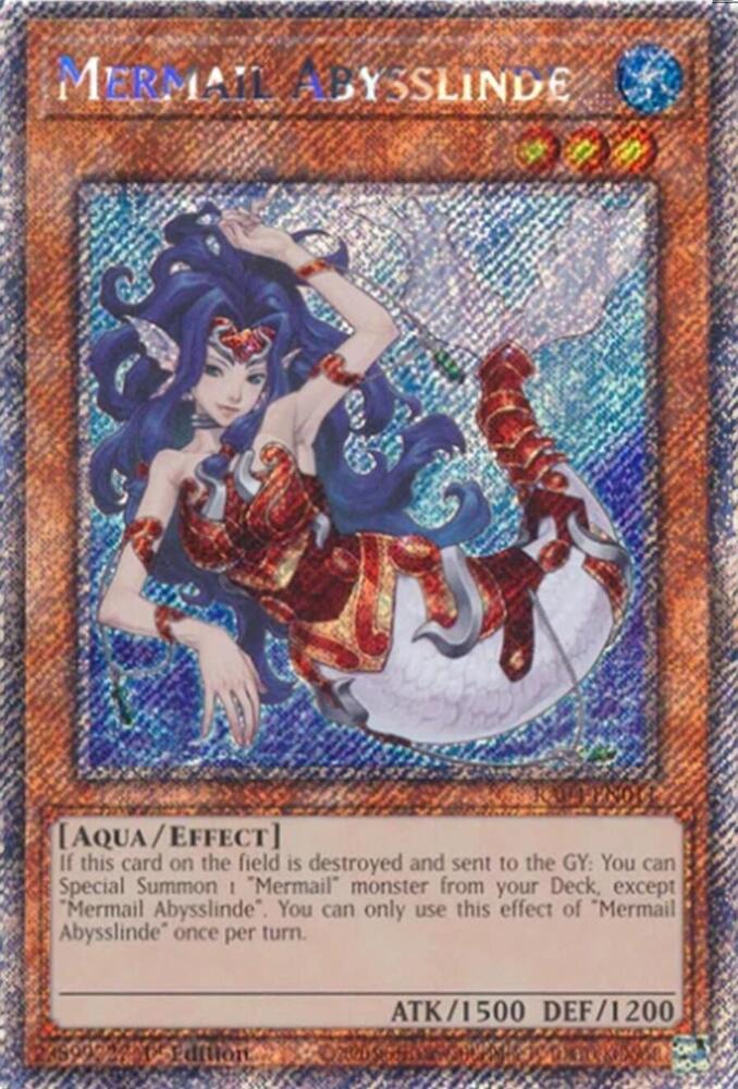 Mermail Abysslinde (Platinum Secret Rare) RA04-EN011 card from Quarter Century Stampede