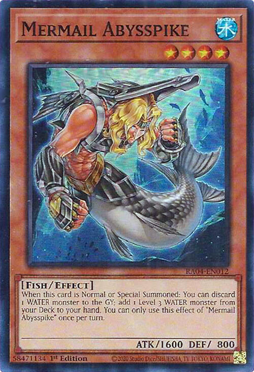 Mermail Abysspike RA04-EN012 card from Quarter Century Stampede