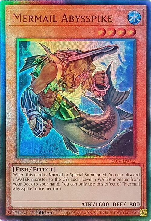 Mermail Abysspike (PUR) RA04-EN012 card from Quarter Century Stampede