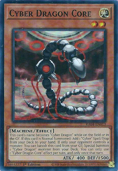 Cyber Dragon Core RA04-EN013 card from Quarter Century Stampede