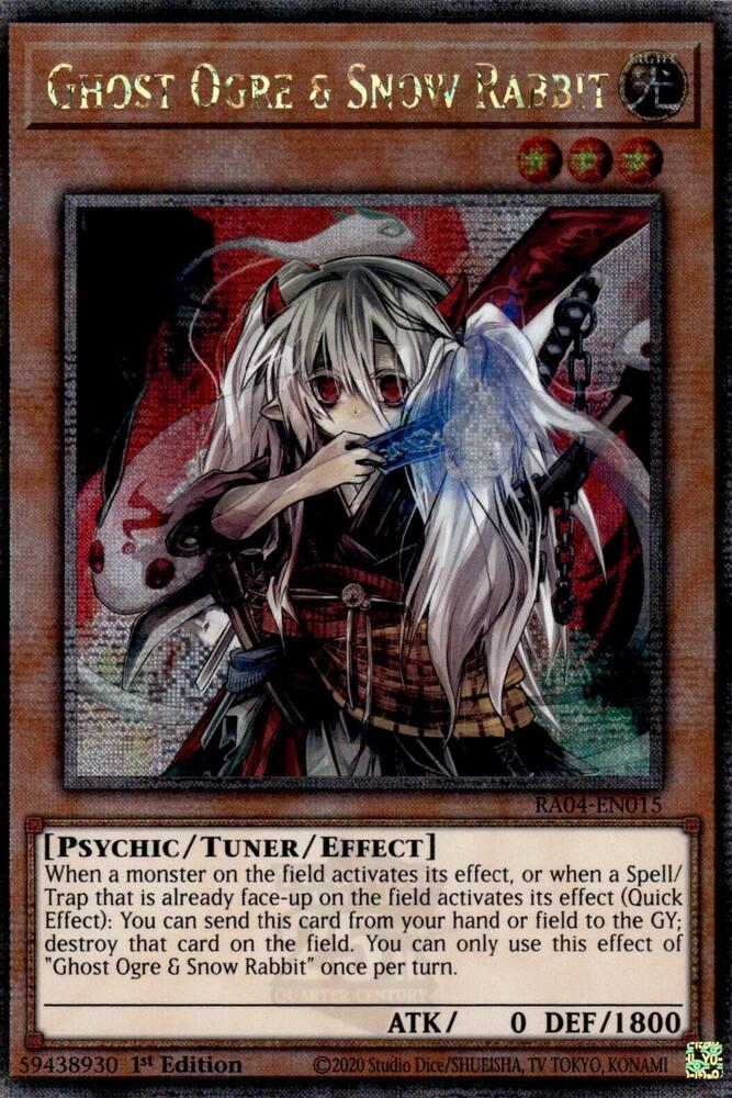 Ghost Ogre & Snow Rabbit (Quarter Century Secret Rare) RA04-EN015 card from Quarter Century Stampede
