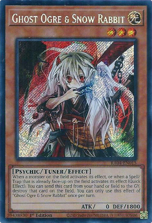Ghost Ogre & Snow Rabbit (Secret Rare) RA04-EN015 card from Quarter Century Stampede