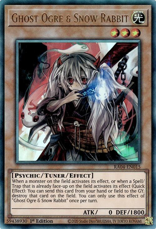 Ghost Ogre & Snow Rabbit (PUR) RA04-EN015 card from Quarter Century Stampede