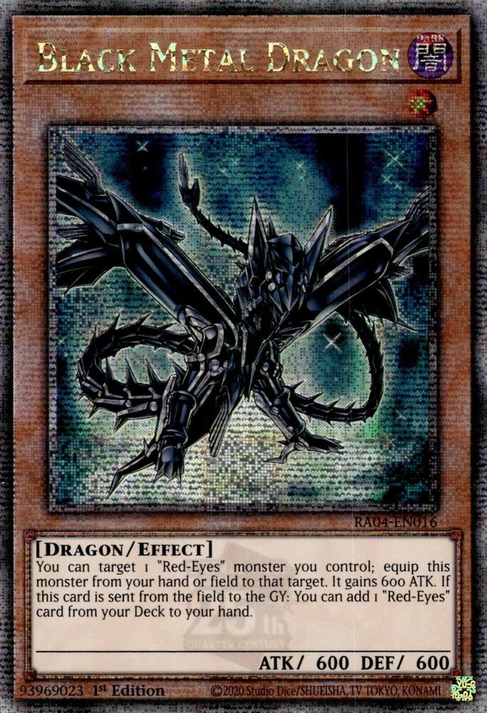 Black Metal Dragon (Quarter Century Secret Rare) RA04-EN016 card from Quarter Century Stampede