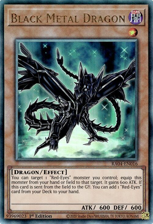 Black Metal Dragon (PUR) RA04-EN016 card from Quarter Century Stampede