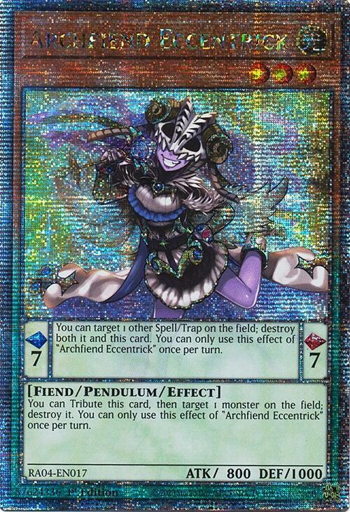 Archfiend Eccentrick (Quarter Century Secret Rare) RA04-EN017 card from Quarter Century Stampede
