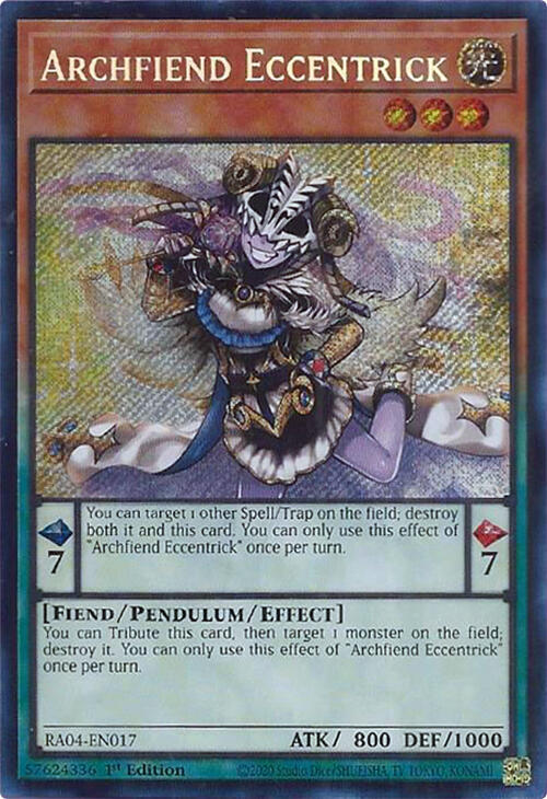 Archfiend Eccentrick (Secret Rare) RA04-EN017 card from Quarter Century Stampede