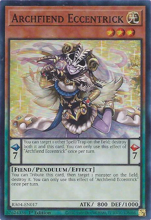 Archfiend Eccentrick RA04-EN017 card from Quarter Century Stampede
