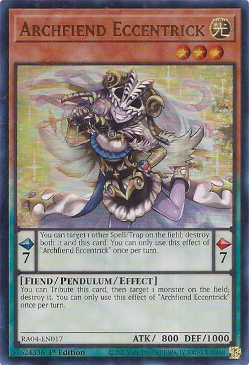 Archfiend Eccentrick (UR) RA04-EN017 card from Quarter Century Stampede