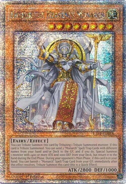 Ehther the Heavenly Monarch (Quarter Century Secret Rare) RA04-EN018 card from Quarter Century Stampede