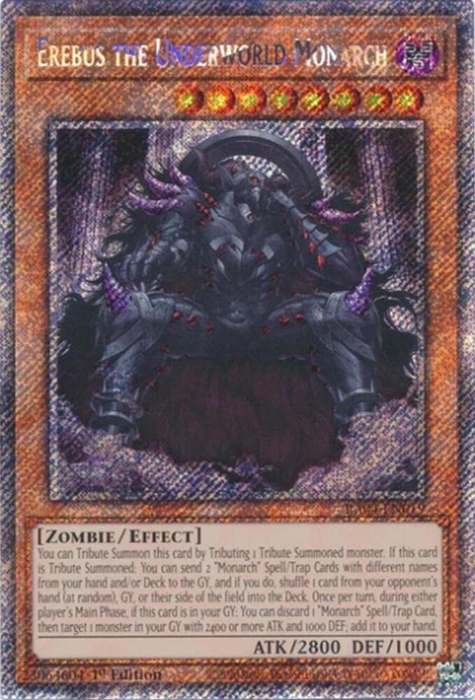 Erebus the Underworld Monarch (Platinum Secret Rare) RA04-EN019 card from Quarter Century Stampede