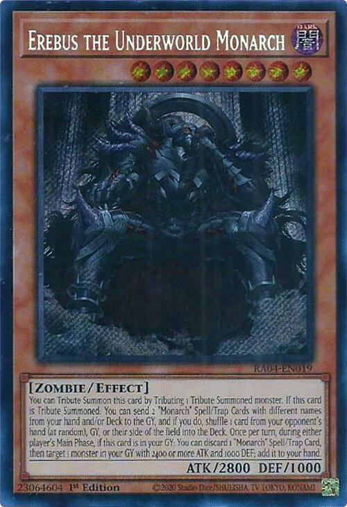 Erebus the Underworld Monarch (Secret Rare) RA04-EN019 card from Quarter Century Stampede