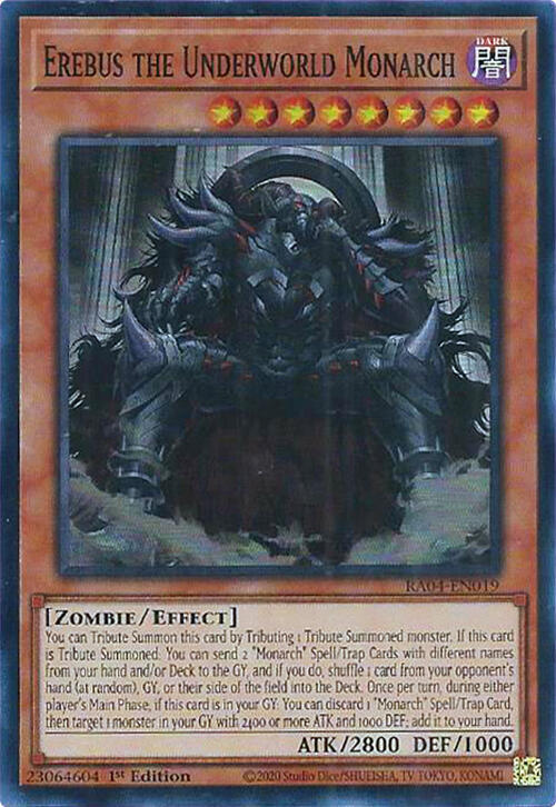 Erebus the Underworld Monarch RA04-EN019 card from Quarter Century Stampede