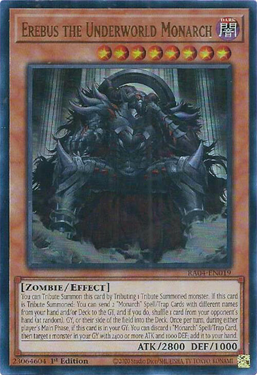 Erebus the Underworld Monarch (UR) RA04-EN019 card from Quarter Century Stampede