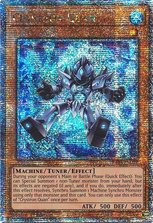 Crystron Quan (Quarter Century Secret Rare) RA04-EN021 card from Quarter Century Stampede