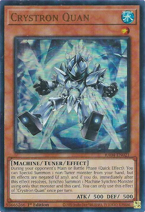 Crystron Quan (UR) RA04-EN021 card from Quarter Century Stampede