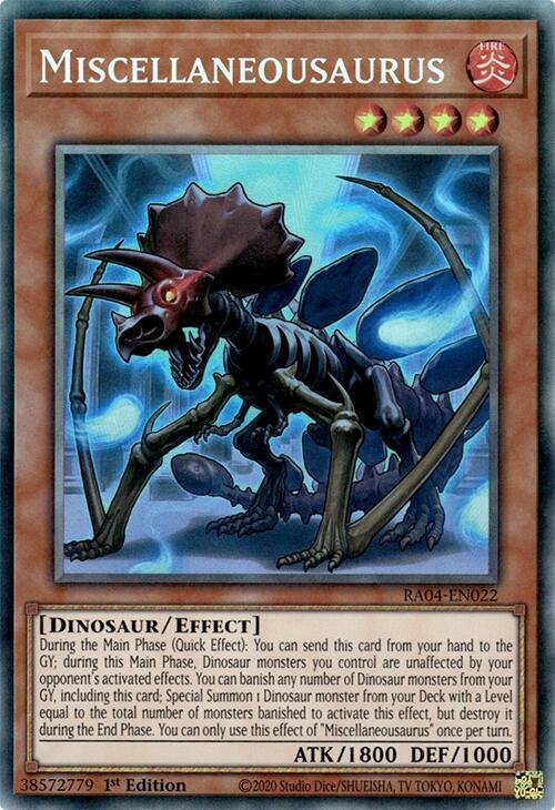 Miscellaneousaurus (PCR) RA04-EN022 card from Quarter Century Stampede
