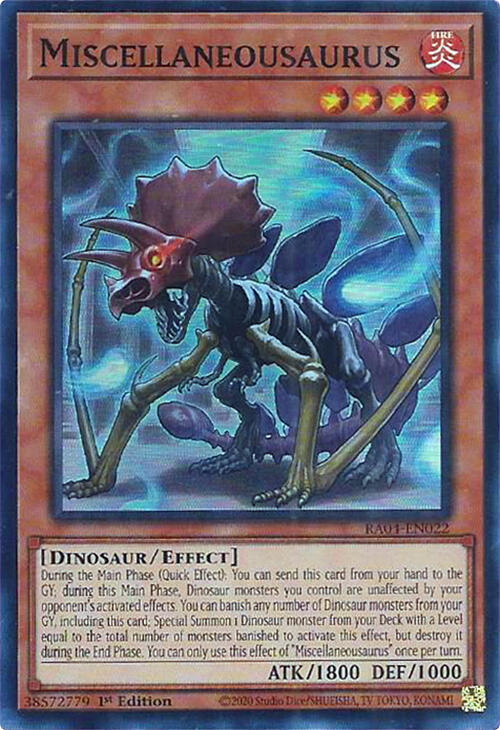 Miscellaneousaurus RA04-EN022 card from Quarter Century Stampede