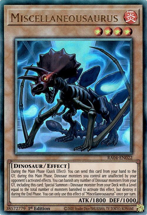 Miscellaneousaurus (PUR) RA04-EN022 card from Quarter Century Stampede