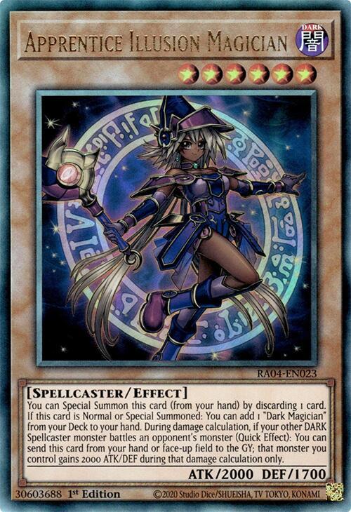 Apprentice Illusion Magician (PUR) RA04-EN023 card from Quarter Century Stampede