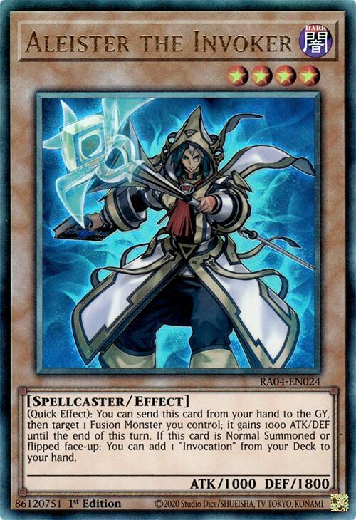 Aleister the Invoker (Alternate Art) (PUR) RA04-EN024 card from Quarter Century Stampede