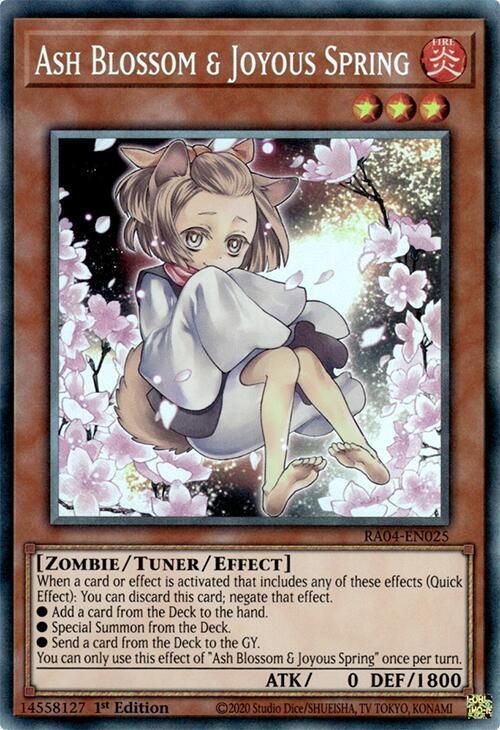 Ash Blossom & Joyous Spring (Alternate Art) (PCR) RA04-EN025 card from Quarter Century Stampede